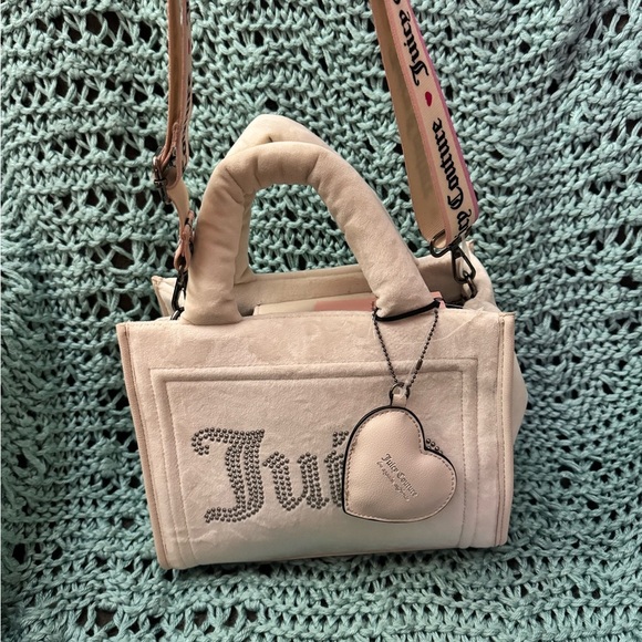 NEW! Juicy Couture Velour Extra Spender Tote Bag Crossbody Black Liquorice NWT - Picture 4 of 13